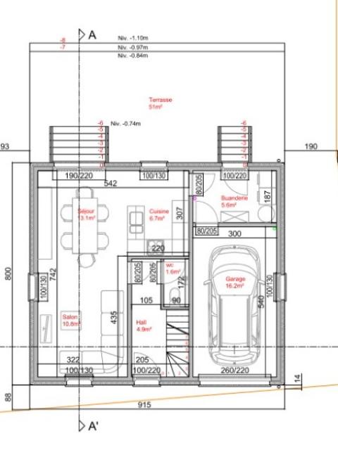 Mahieux : Habitation unifamiliale 3 chambres.