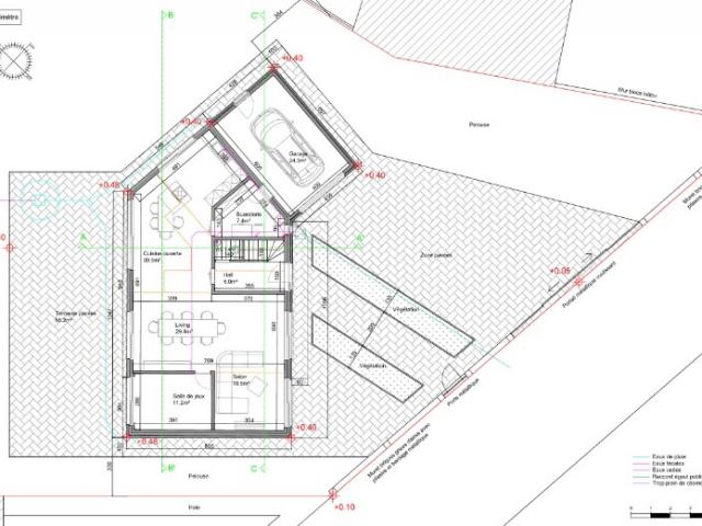 Debouck : Nouvelle Habitation unifamiliale pavillonnaire style contemporain.