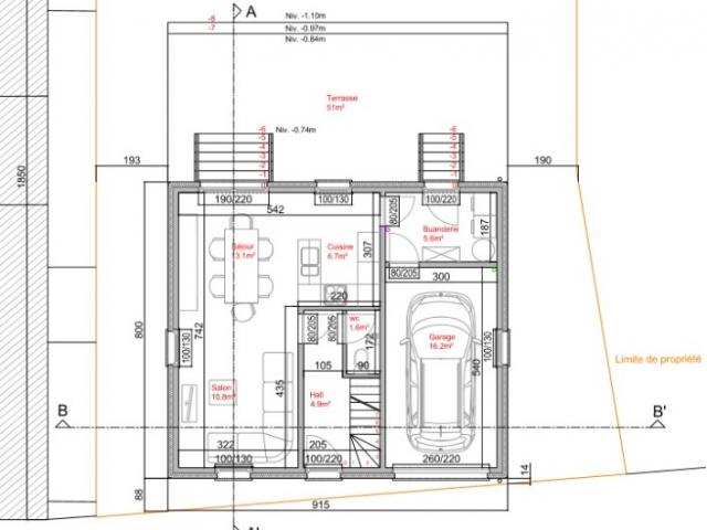 Mahieux : Habitation unifamiliale 3 chambres.